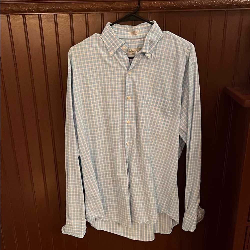Men's Blue Checkered Shirt Peter Millar